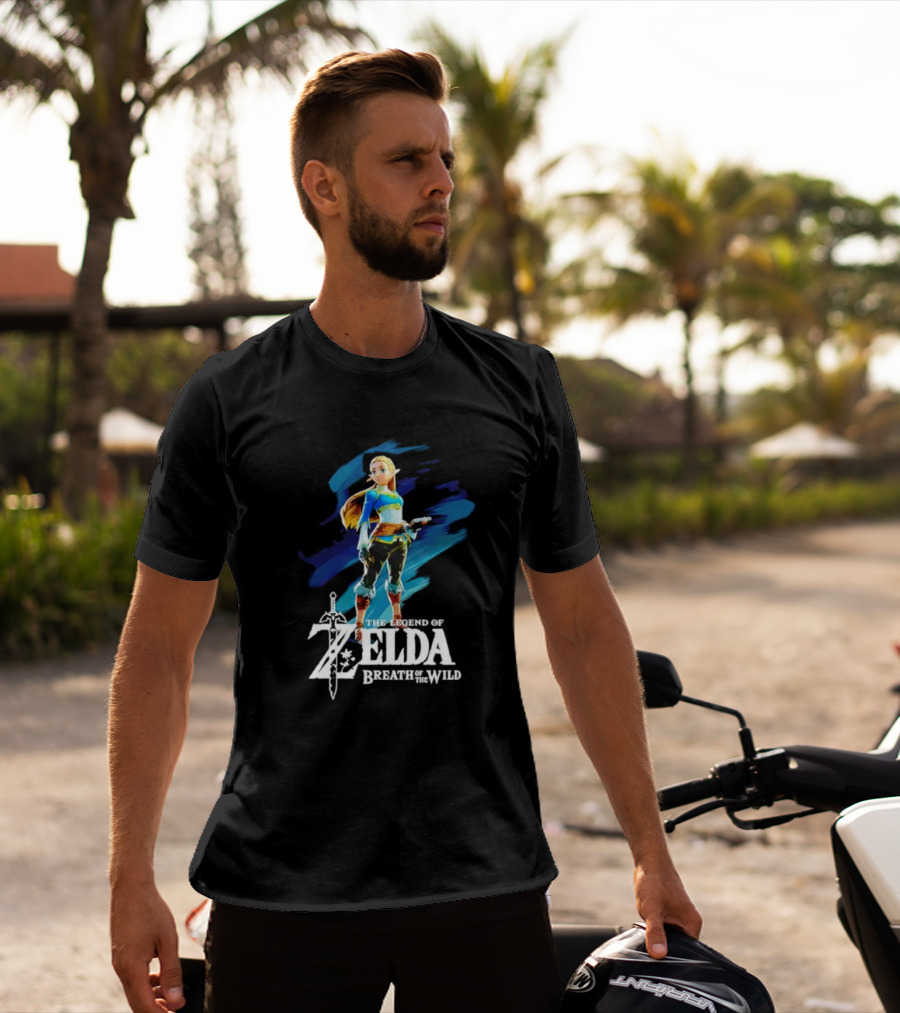 The Legend Of Zelda: Breath Of The Wild Princess Character With Master Sword T-Shirt