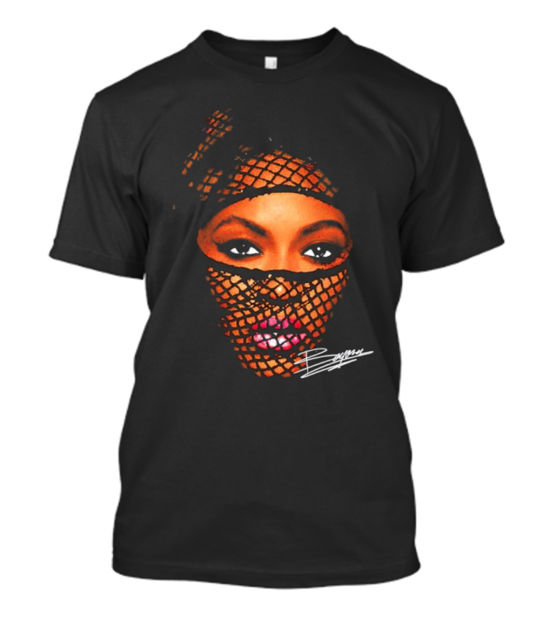 Beyonce Big Face Signature Vintage Mesh Look T-Shirt
