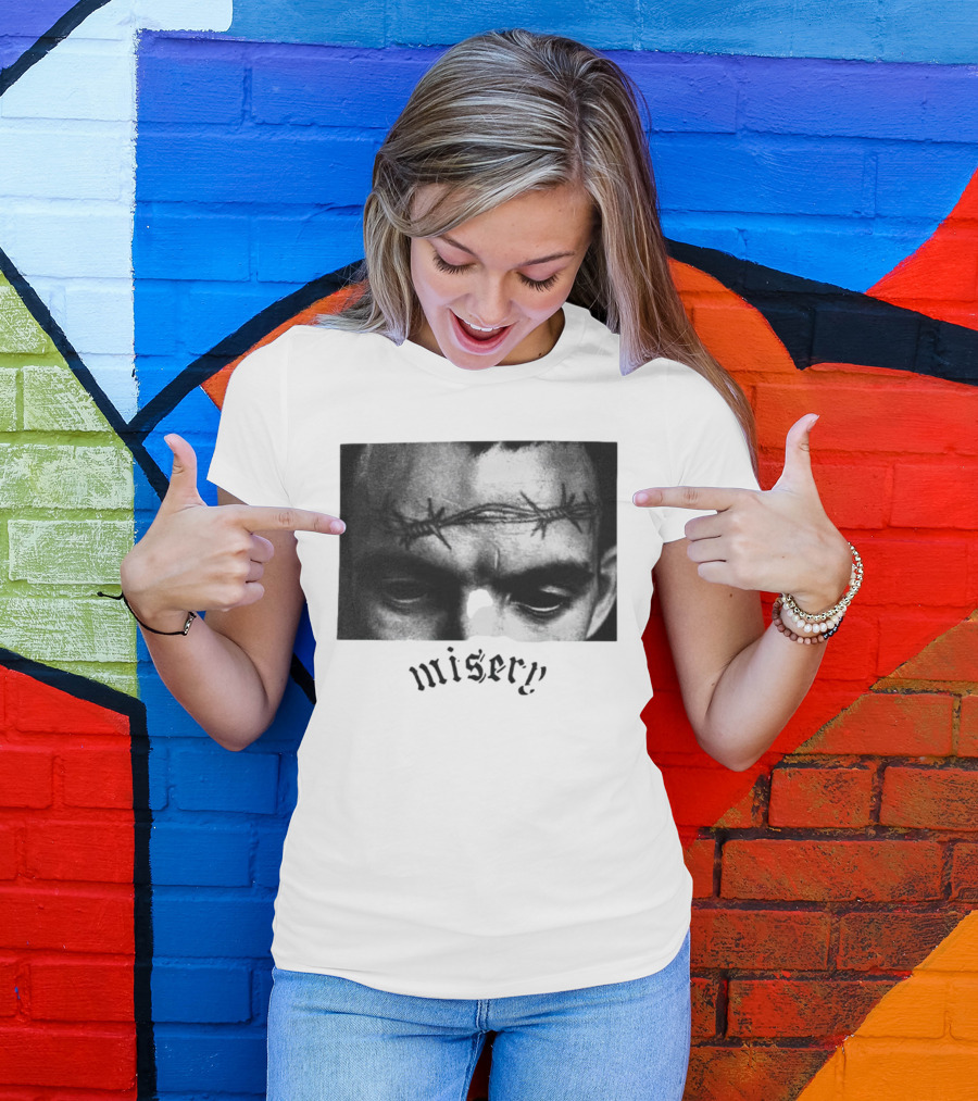 Misery Barbed Wire Forehead Face T-Shirt