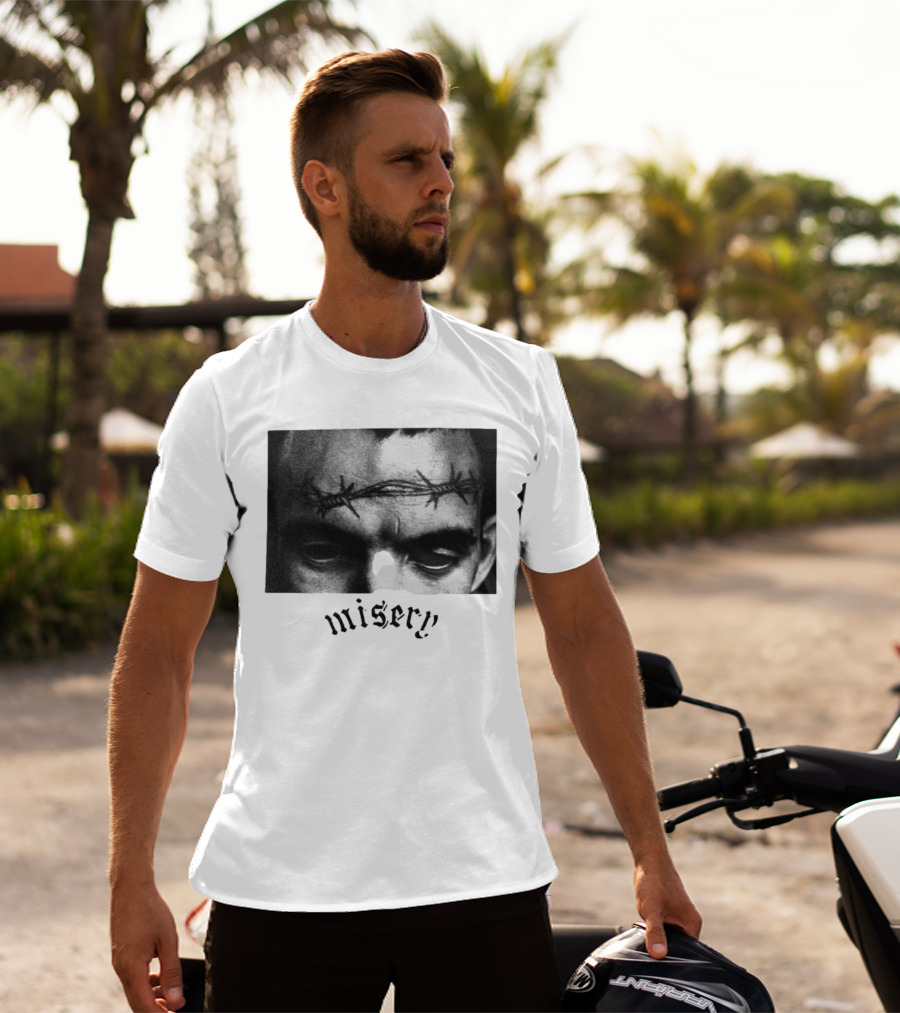 Misery Barbed Wire Forehead Face T-Shirt