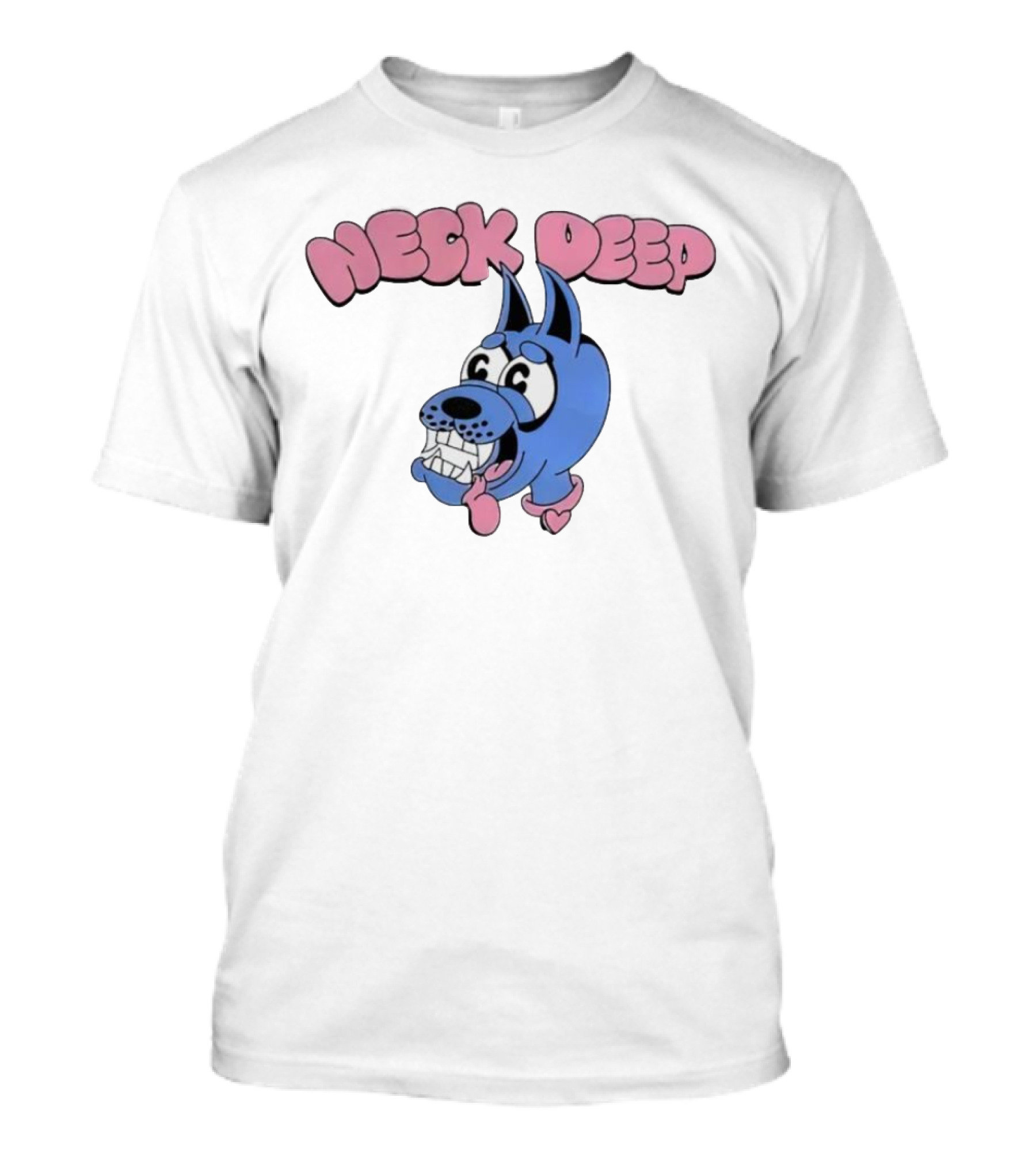 Neck Deep Cartoon Doggo With Drooling Tongue T-Shirt