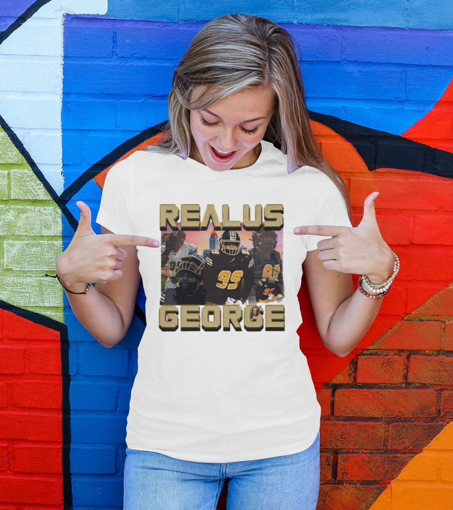 Realus George 99 Football Player Urban Skyline T-Shirt