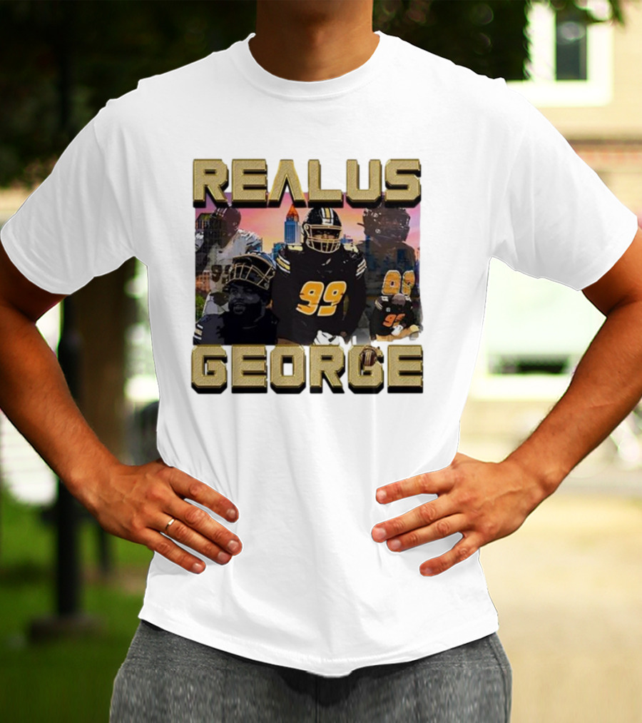 Realus George 99 Football Player Urban Skyline T-Shirt