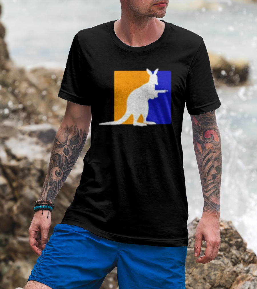 Thunder Down Under Kangaroo With Gun Australia T-Shirt