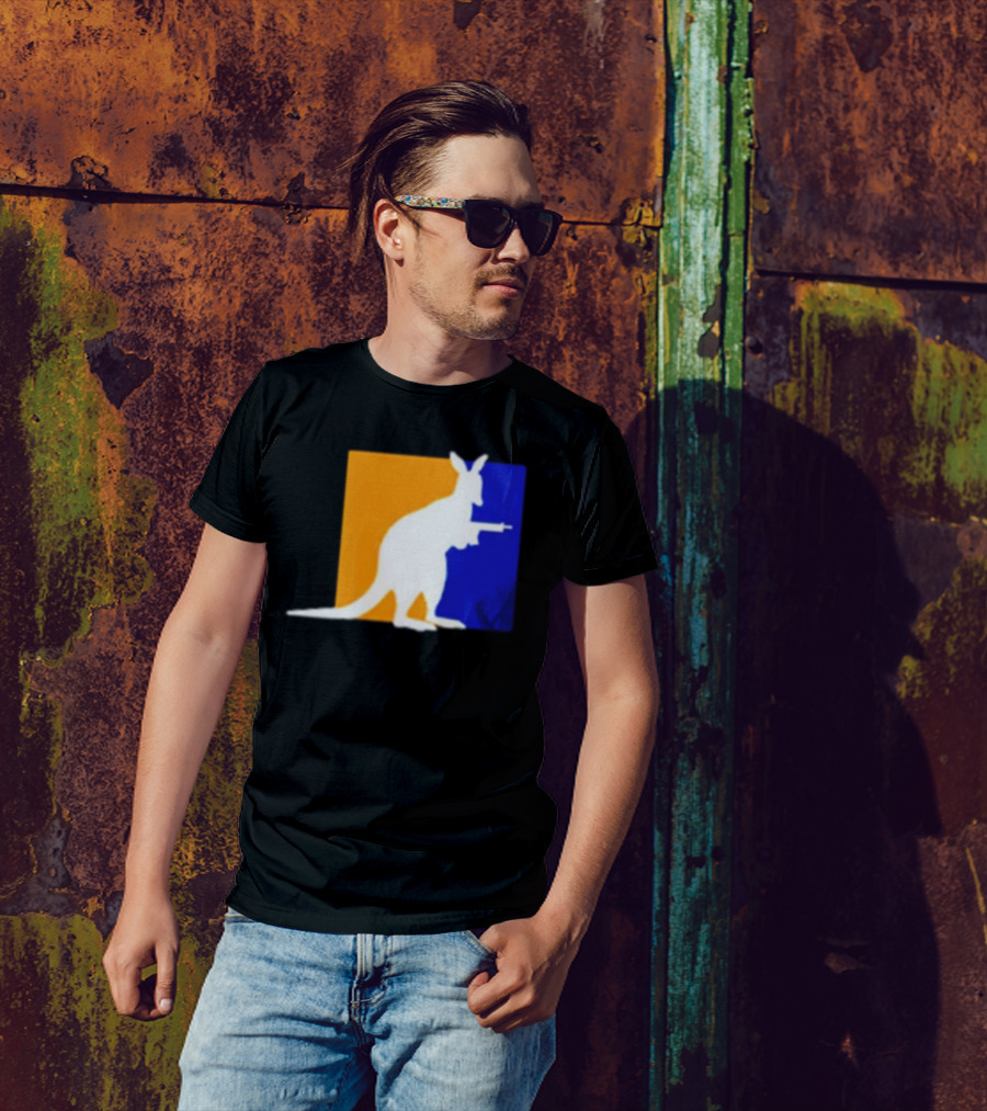 Thunder Down Under Kangaroo With Gun Australia T-Shirt