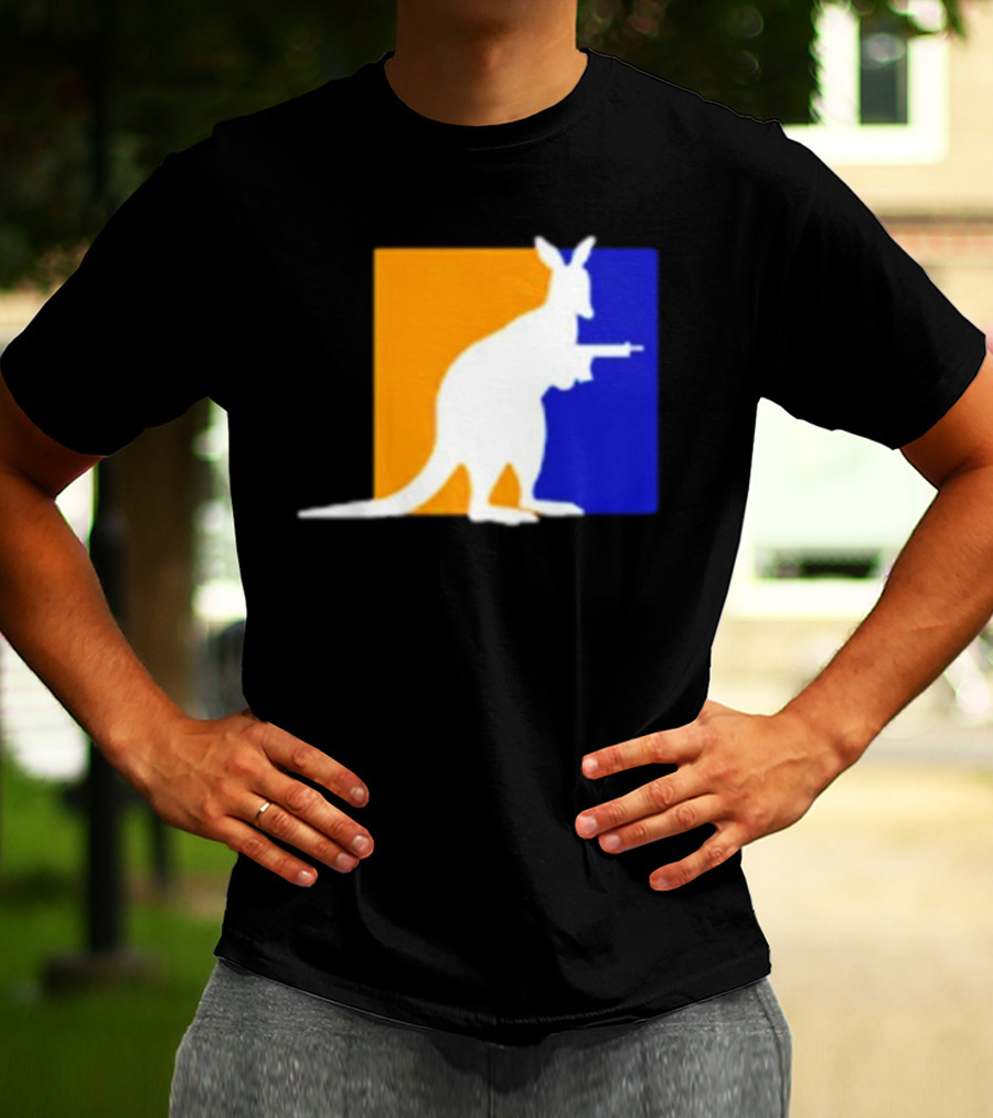 Thunder Down Under Kangaroo With Gun Australia T-Shirt