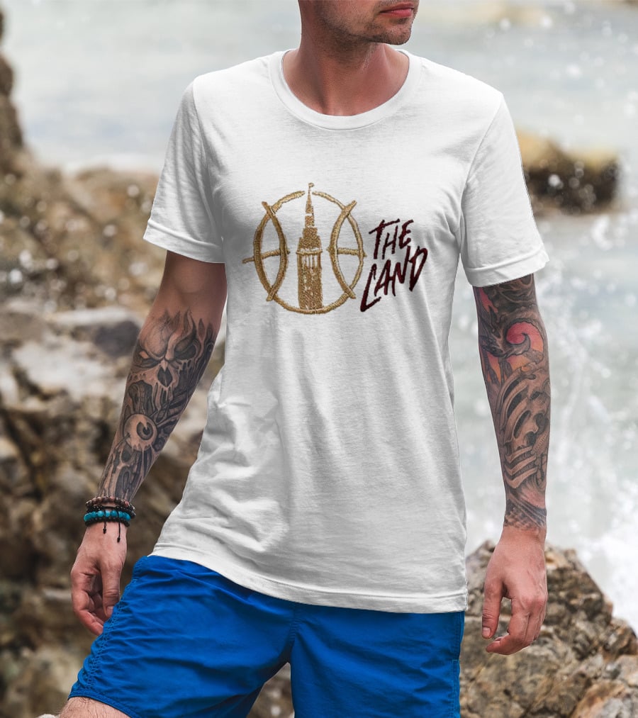 The Land Cleveland Script With Tower And Circle Elements T-Shirt