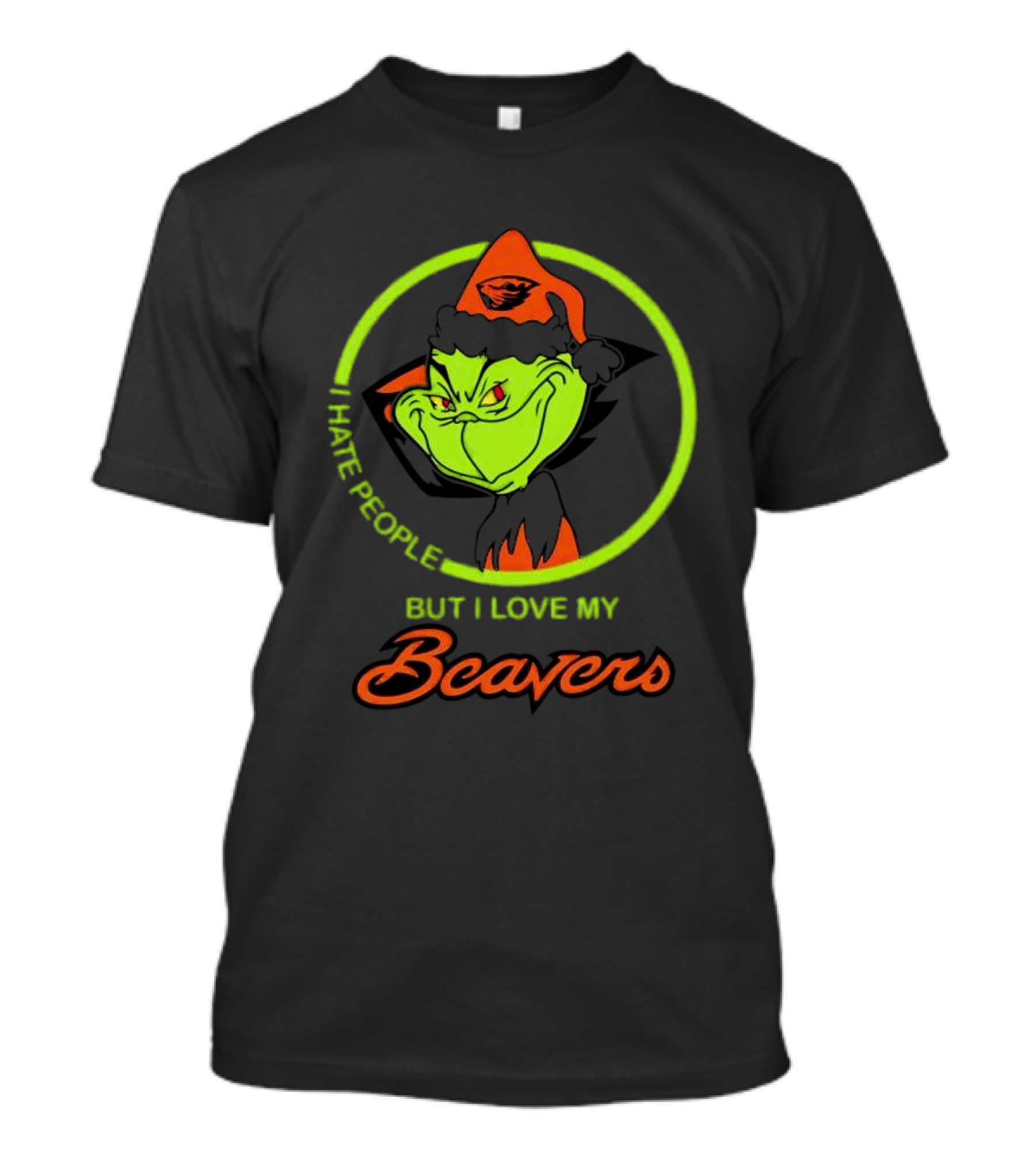 Grinch I Hate People But I Love My Oregon State Beavers Christmas T-Shirt