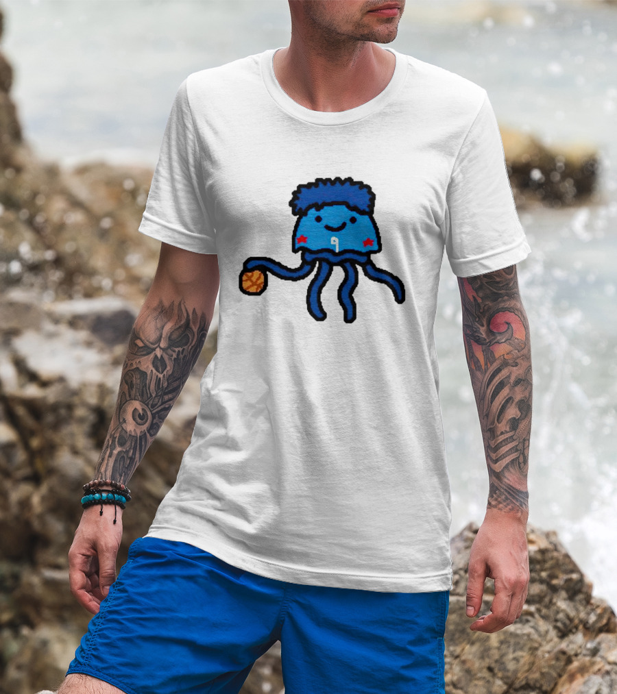 Kelly Oubre Jr Cartoon Jellyfish Basketball Star T-Shirt