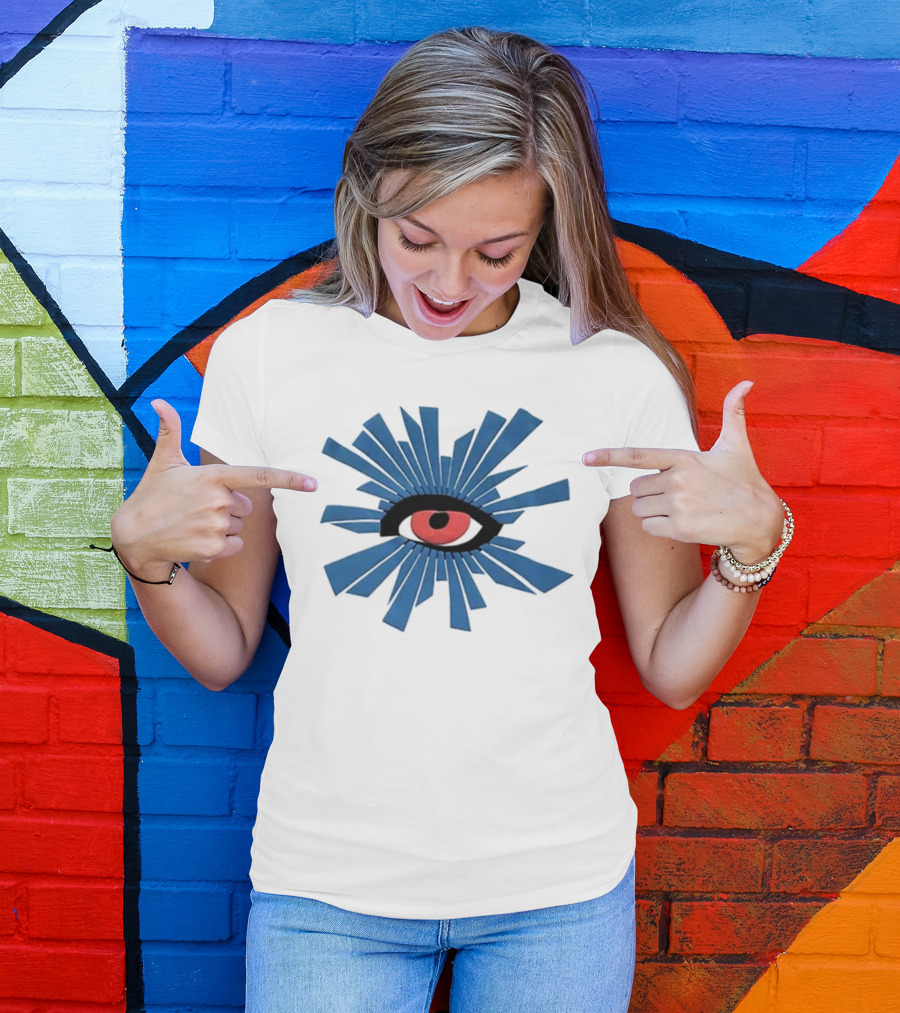 House Of Errors Eye Design With Radiant Blue And Red Iconic Elements T-Shirt