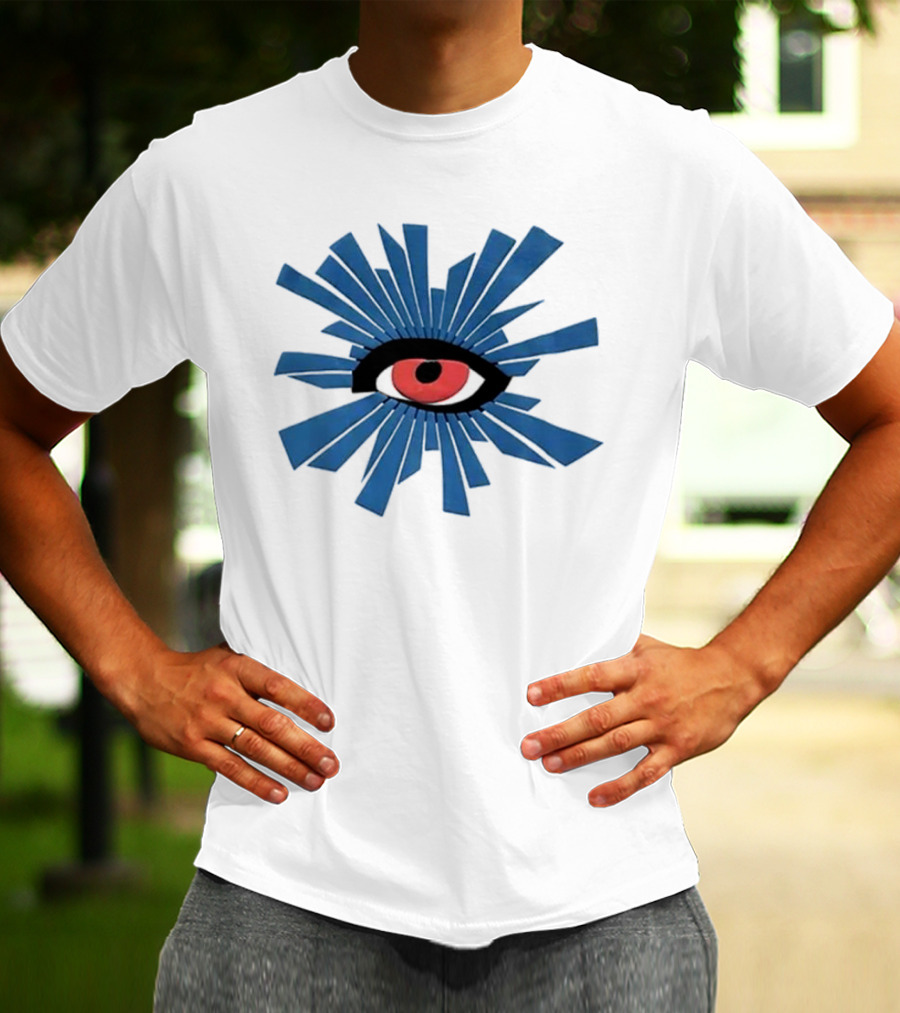 House Of Errors Eye Design With Radiant Blue And Red Iconic Elements T-Shirt