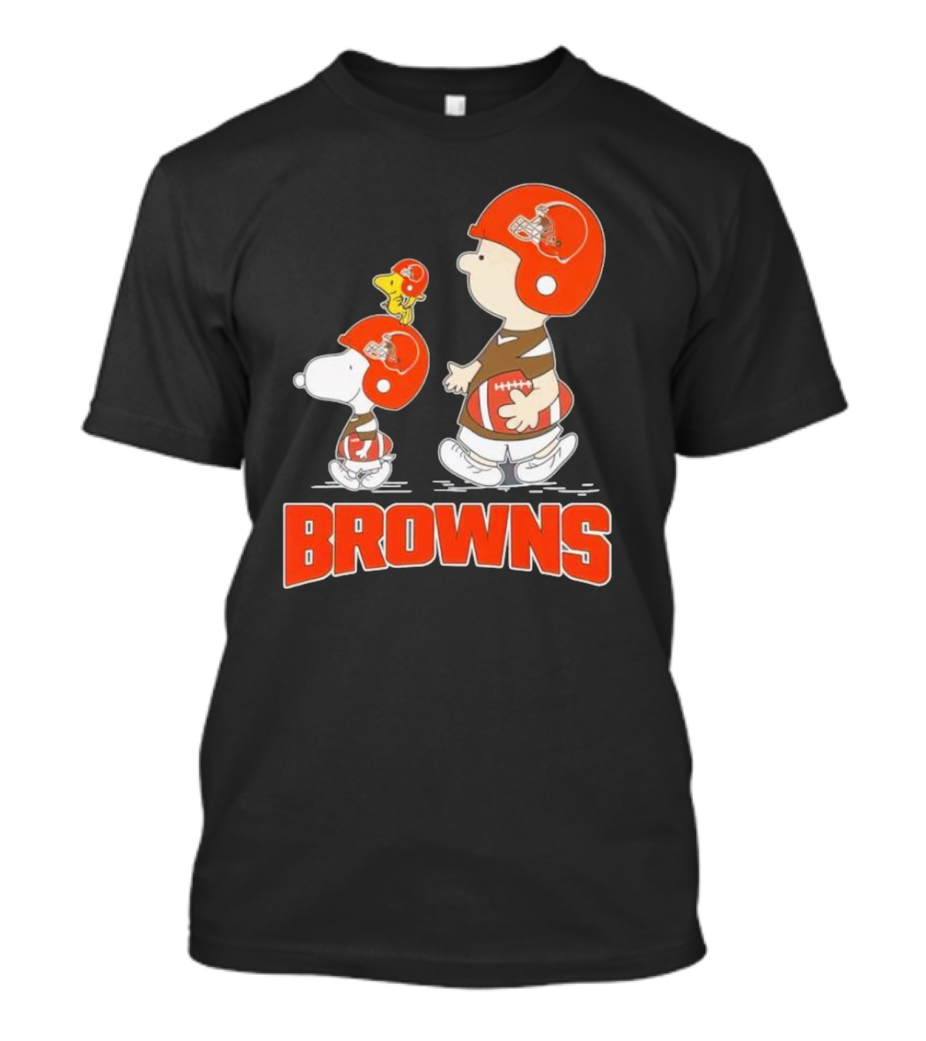 Snoopy Charlie Brown Woodstock Football Browns T-Shirt