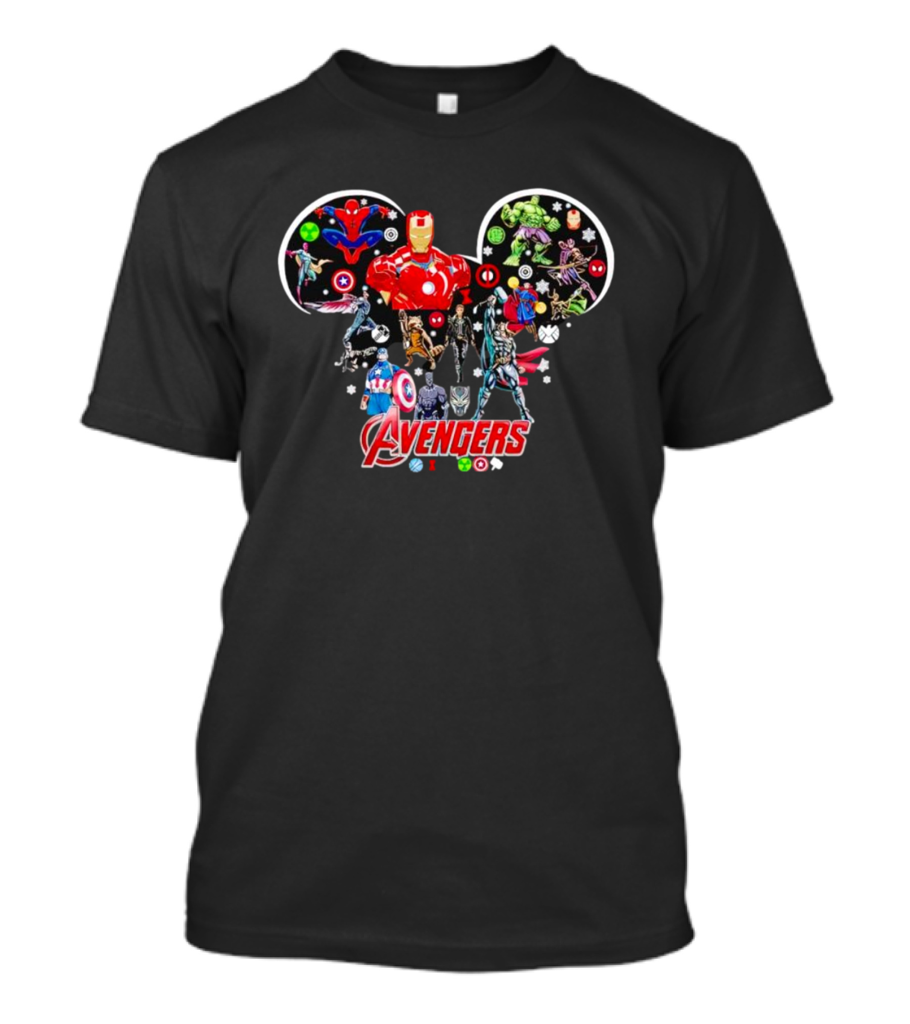 Avengers Marvel Characters In Mickey Mouse Head Shape T-Shirt