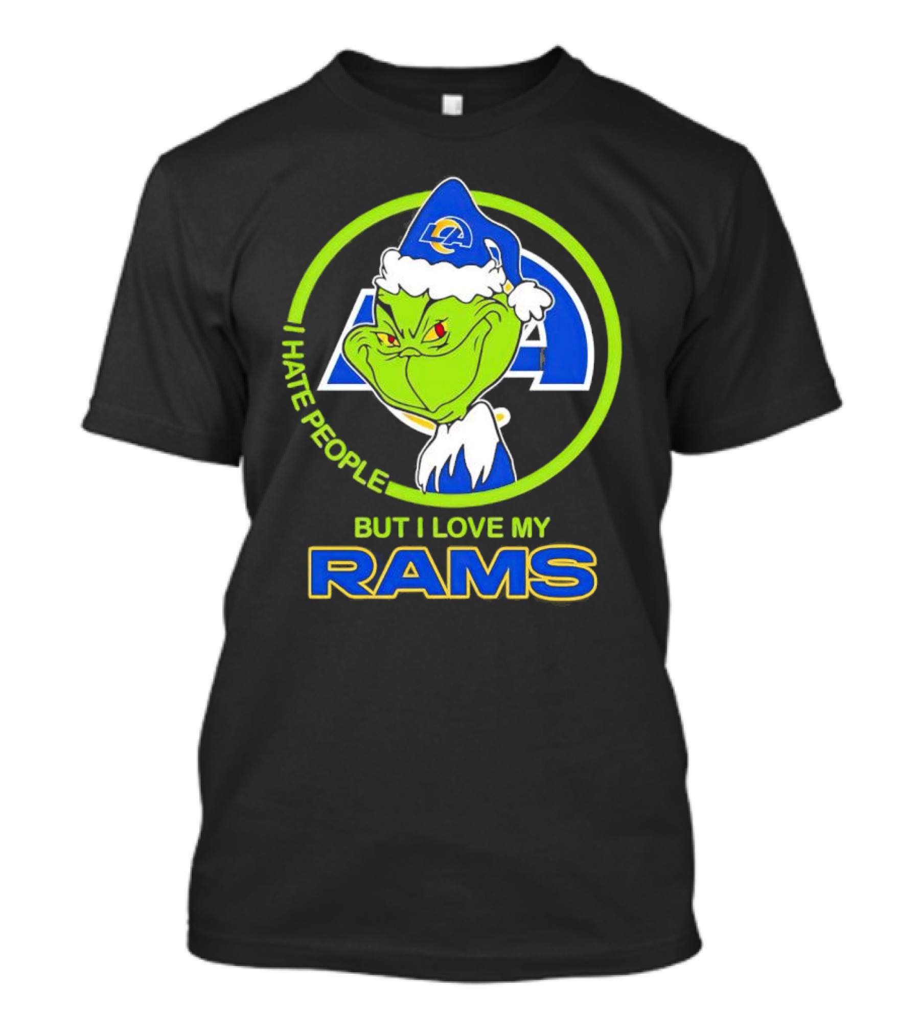 I Hate People But I Love My Los Angeles Rams Grinch T-Shirt