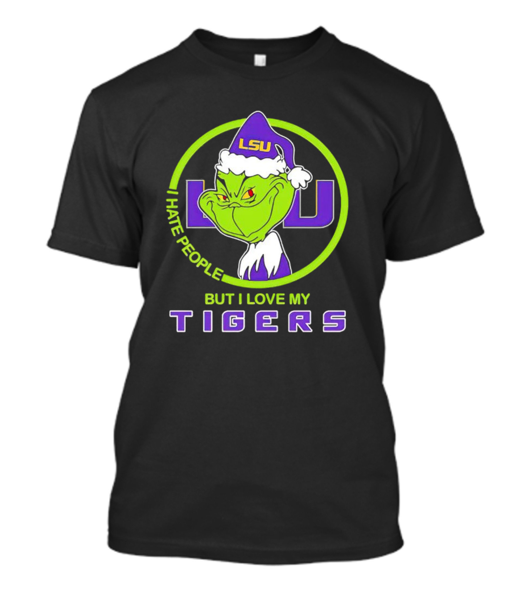 Grinch I Hate People But I Love My LSU Tigers T-Shirt