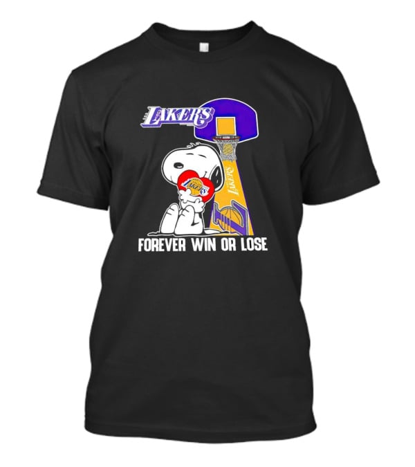 Snoopy Los Angeles Lakers Basketball Forever Win Or Lose T-Shirt