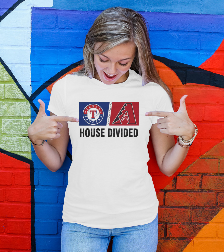 Texas Rangers Arizona Diamondbacks House Divided T-Shirt