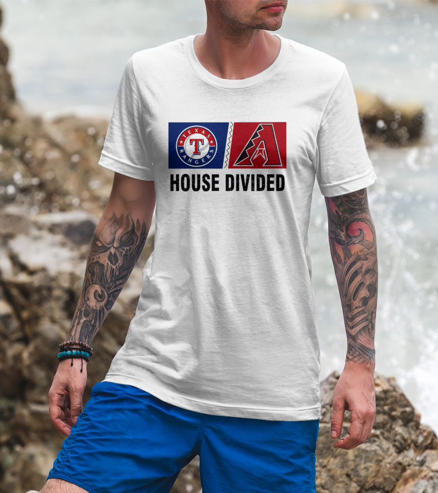 Texas Rangers Arizona Diamondbacks House Divided T-Shirt