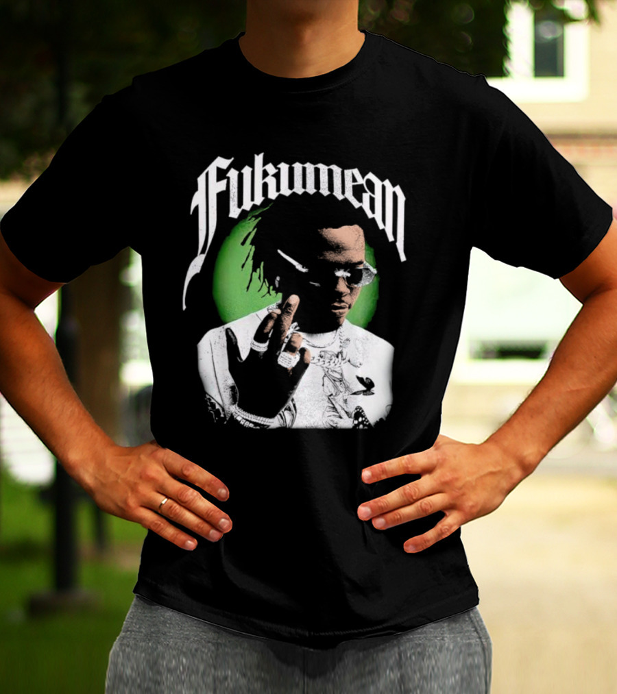 Fukumean 90s Vintage Hip Hop Style With Green Aura T-Shirt