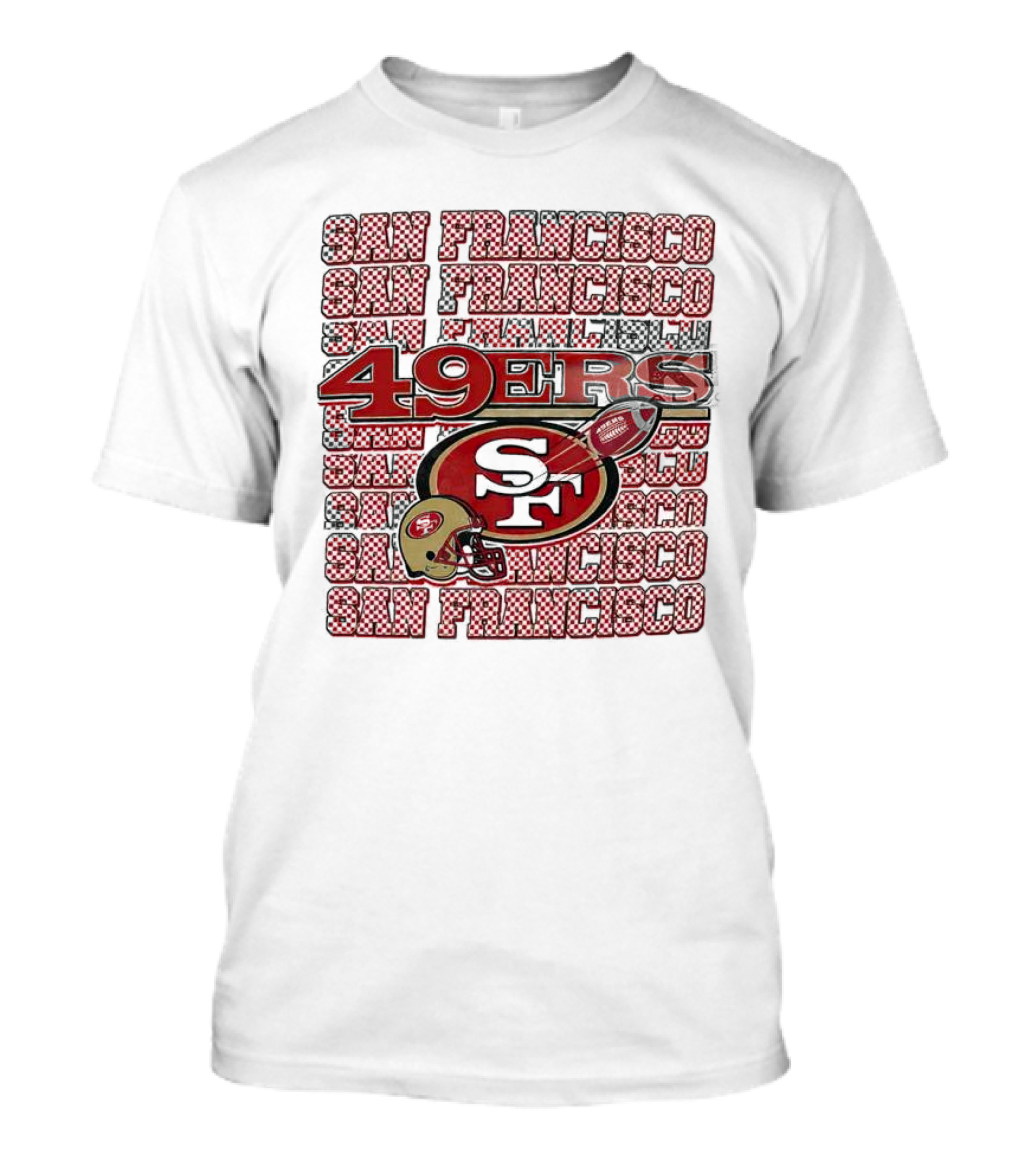 San Francisco 49ers Checkered Helmet T-Shirt