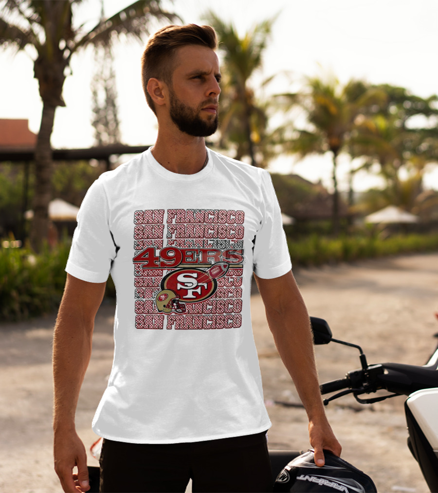 San Francisco 49ers Checkered Helmet T-Shirt