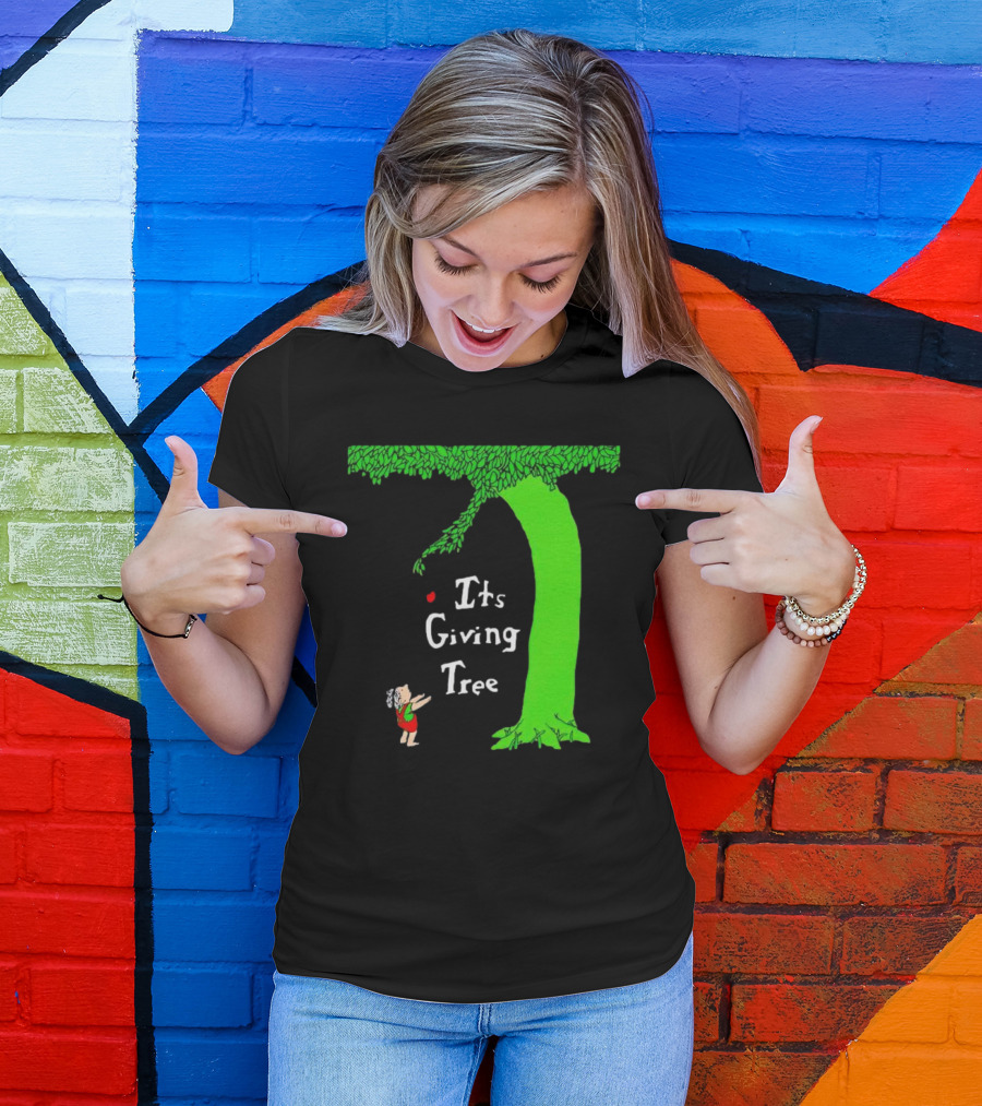 Its Giving Tree With Child And Green Tree T-Shirt