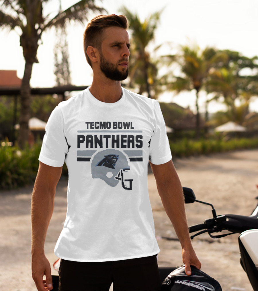 Tecmo Bowl Panthers Carolina Football Helmet T-Shirt