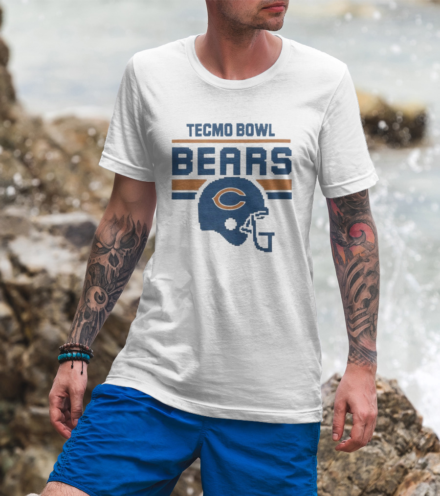 TECMO BOWL CHICAGO BEARS HELMET ICONOGRAPHY RETRO 8-BIT T-Shirt