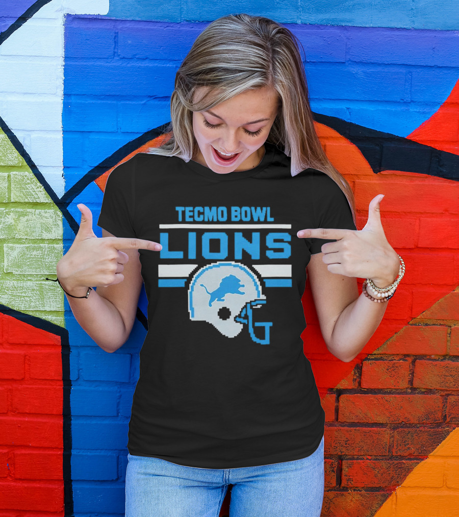 Tecmo Bowl Lions Helmet Detroit T-Shirt