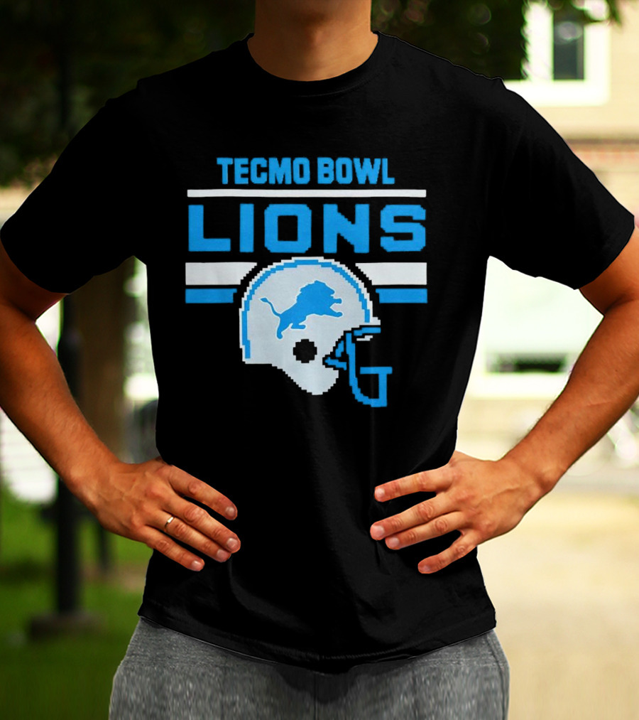 Tecmo Bowl Lions Helmet Detroit T-Shirt