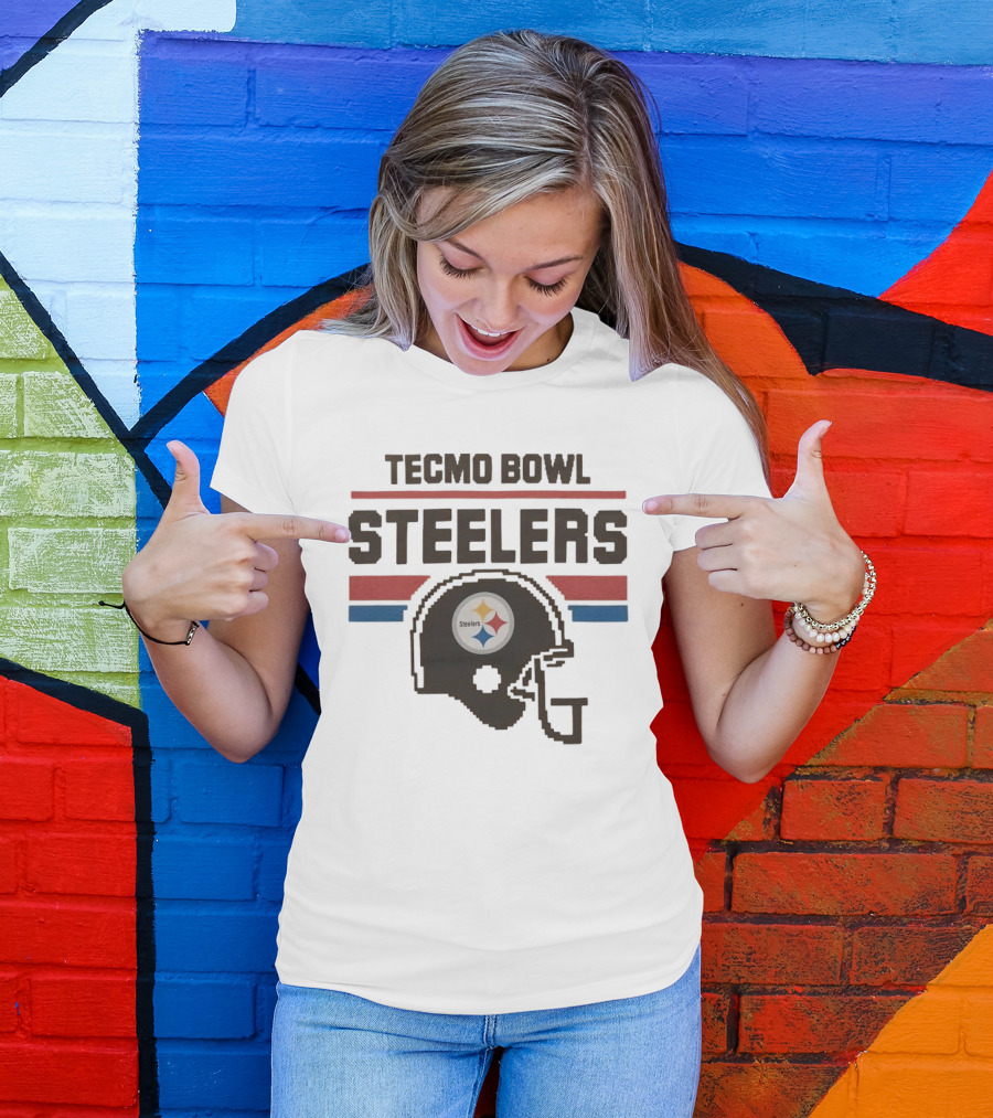 Tecmo Bowl Steelers Pittsburgh Logo Helmet T-Shirt