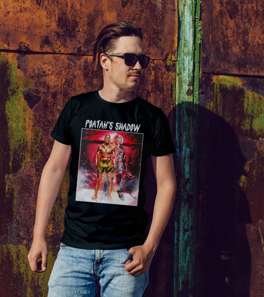 Poatan's Shadow Dual Persona Warrior In Fight Arena T-Shirt