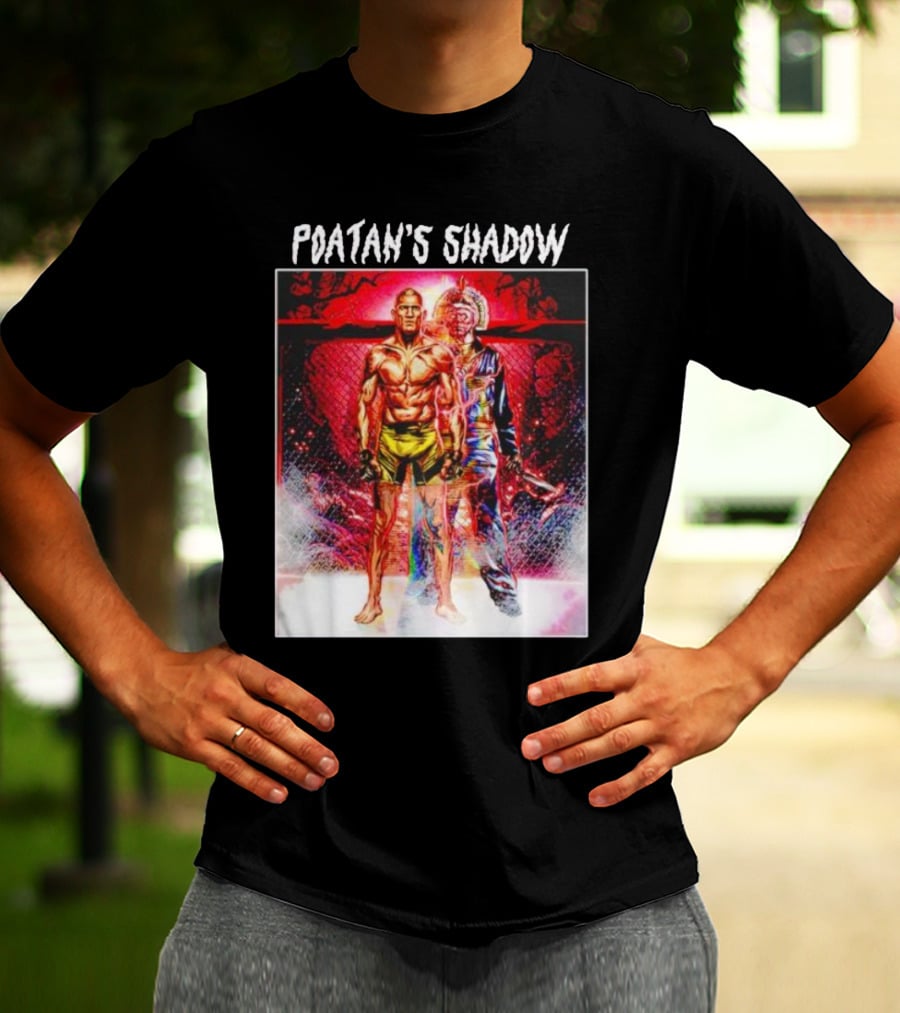 Poatan's Shadow Dual Persona Warrior In Fight Arena T-Shirt