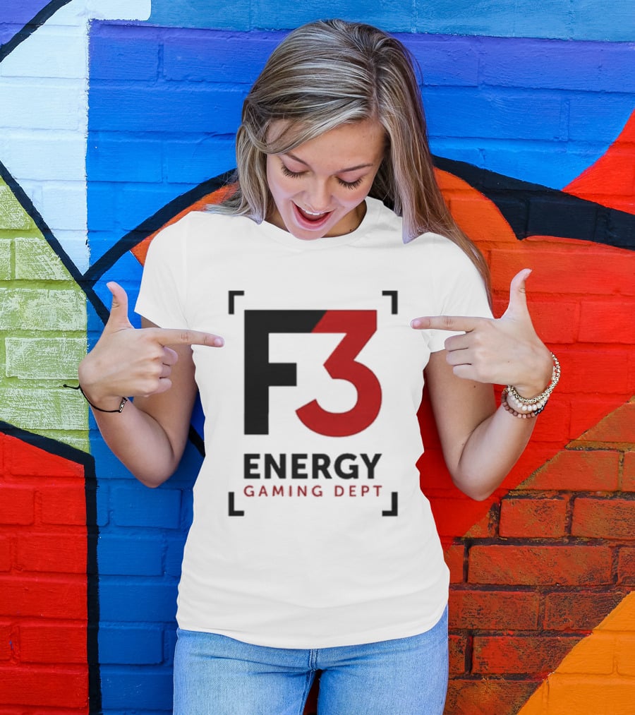 F3 Energy Gaming Dept Bold Red And Black T-Shirt