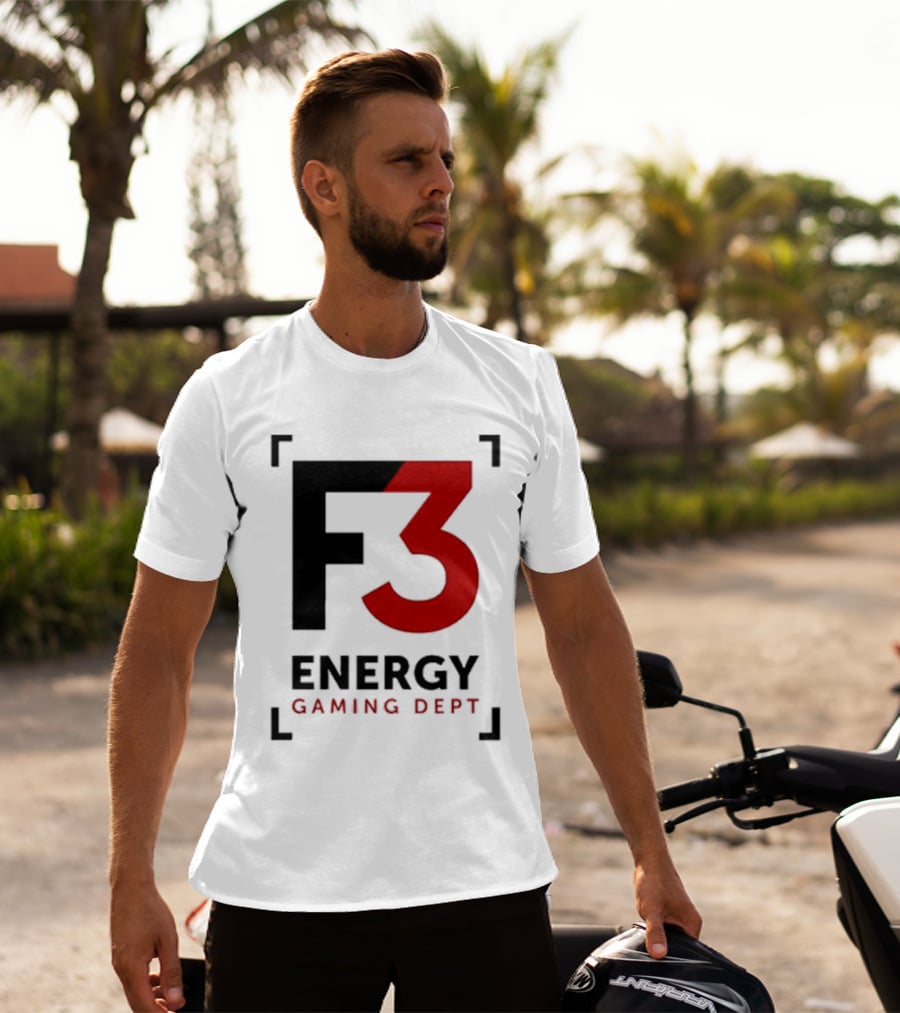 F3 Energy Gaming Dept Bold Red And Black T-Shirt