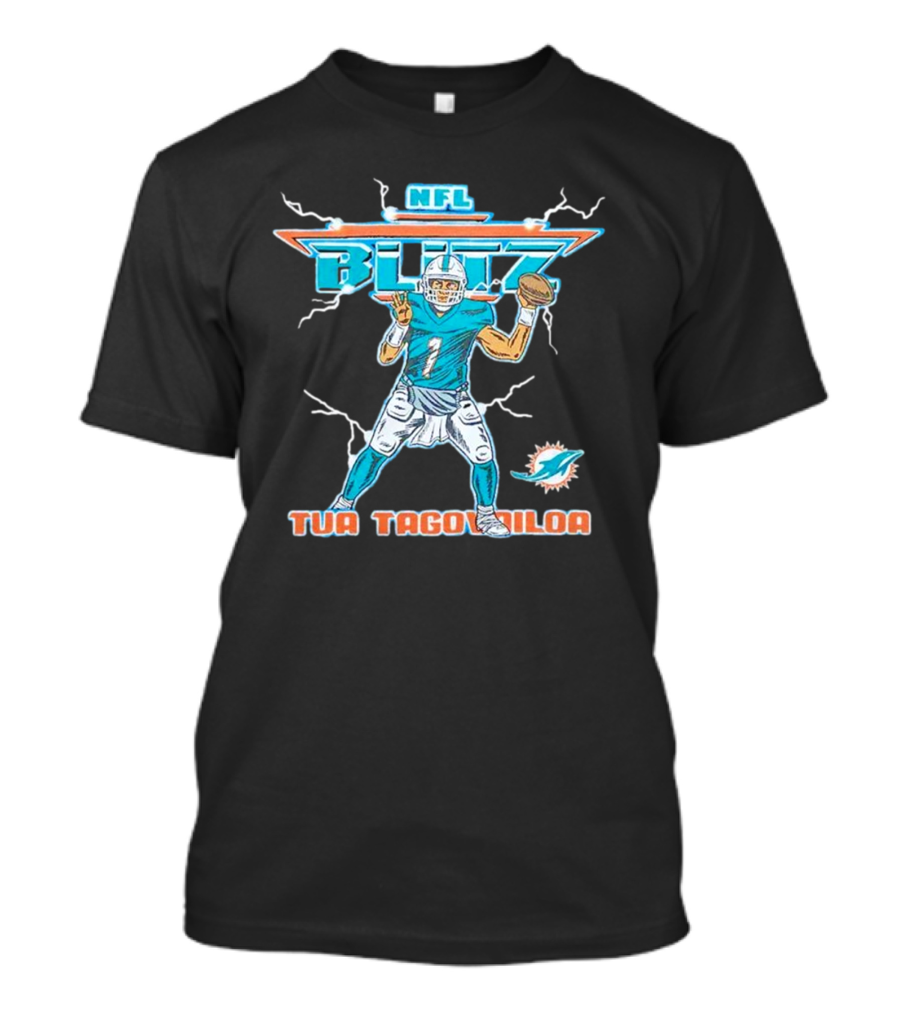 Tua Tagovailoa Miami Dolphins NFL Blitz Football T-Shirt