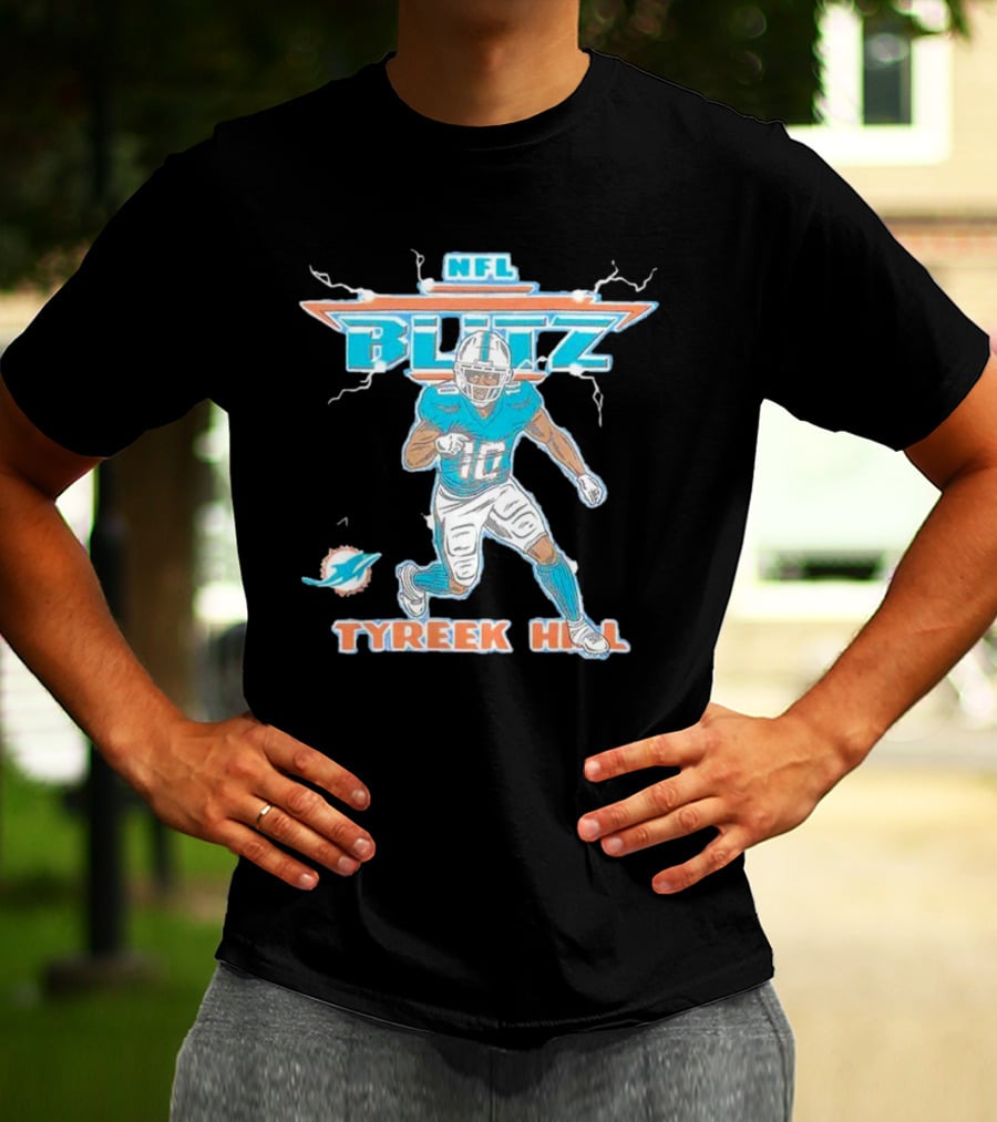 Tyreek Hill NFL Blitz Miami Dolphins Electric Football T-Shirt