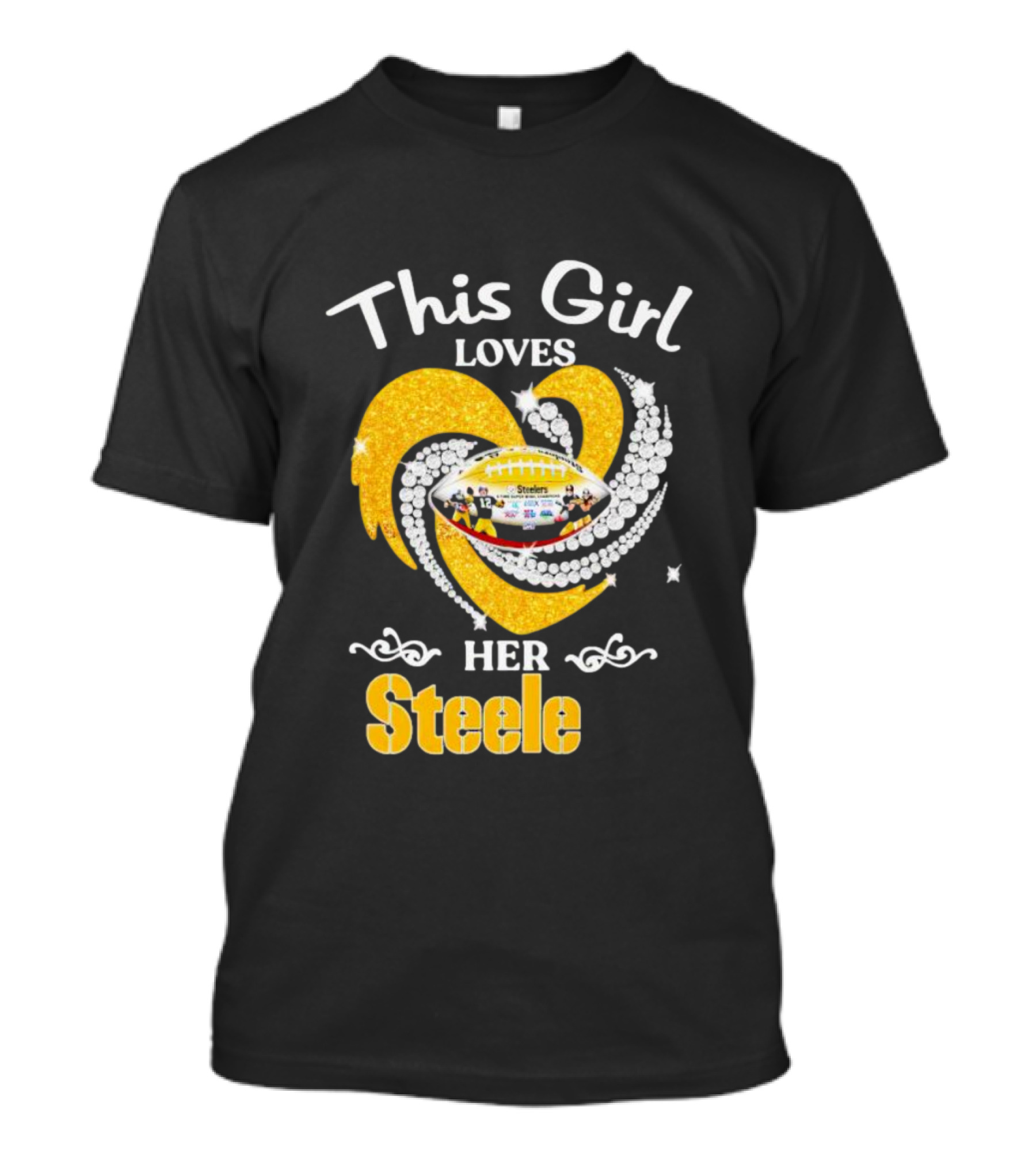 This Girl Loves Her Steelers Heart Football Fan Love T-Shirt