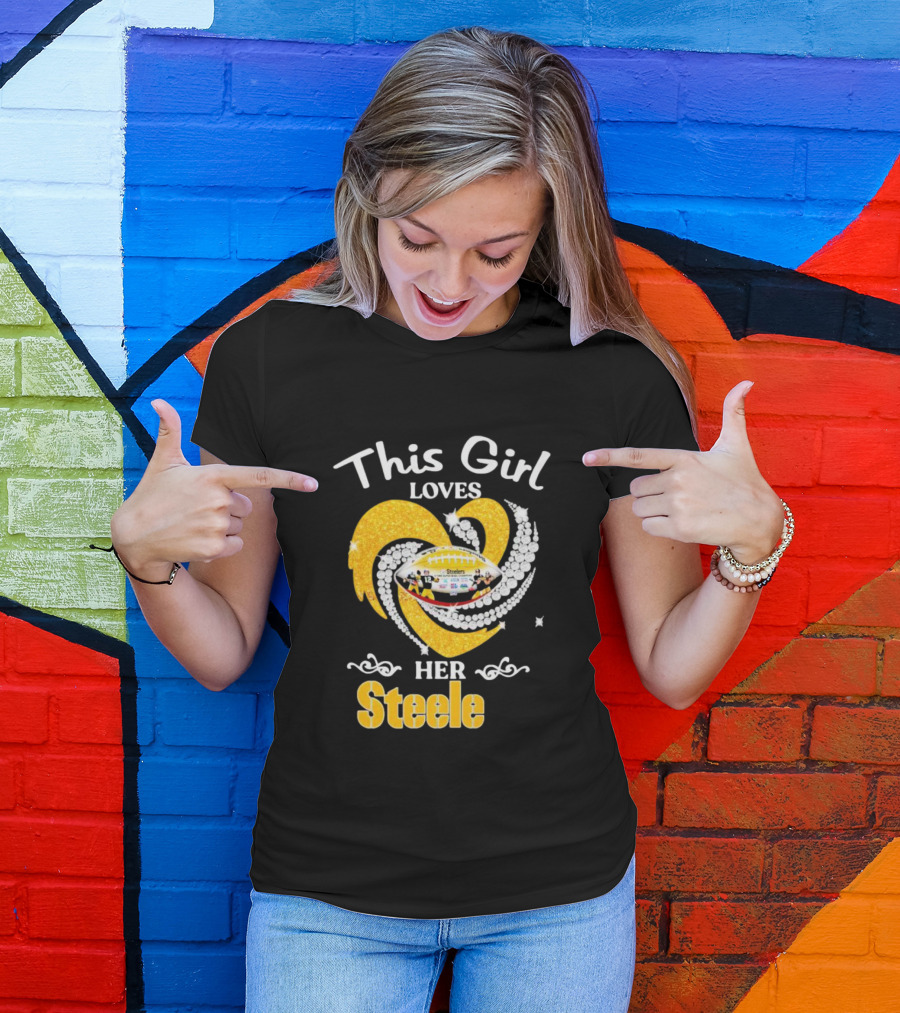 This Girl Loves Her Steelers Heart Football Fan Love T-Shirt