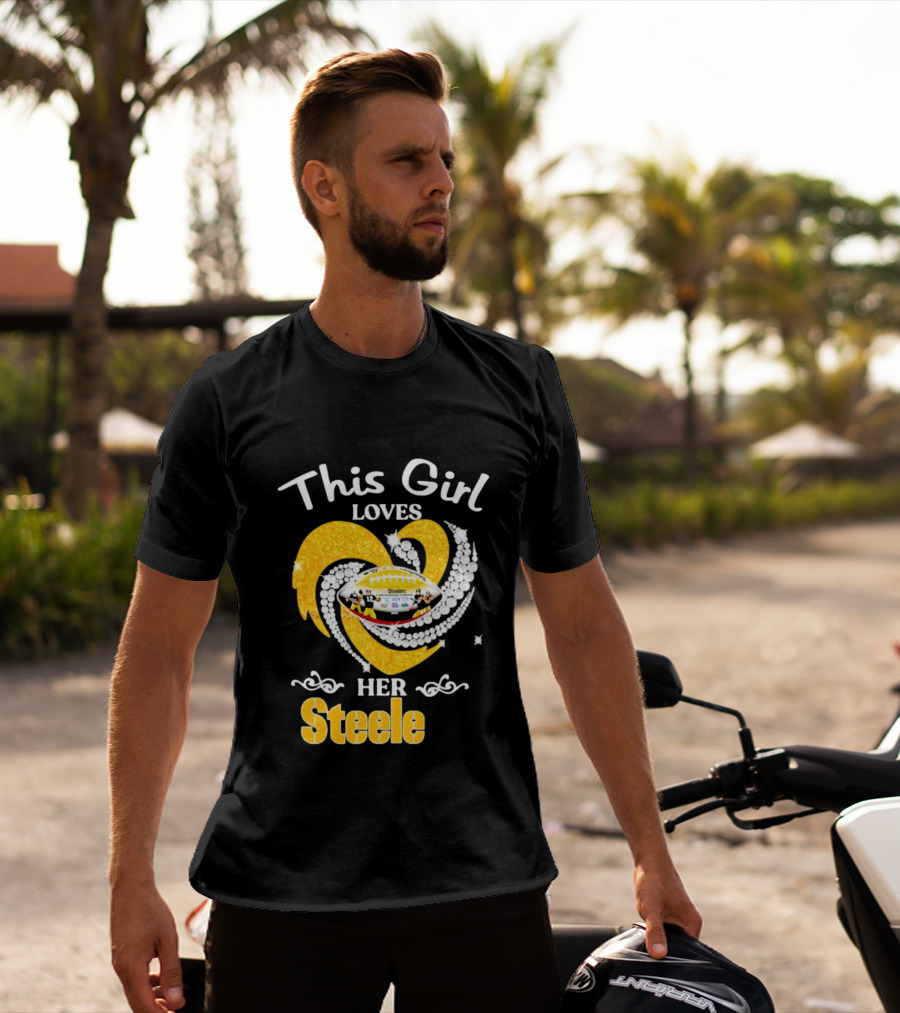 This Girl Loves Her Steelers Heart Football Fan Love T-Shirt
