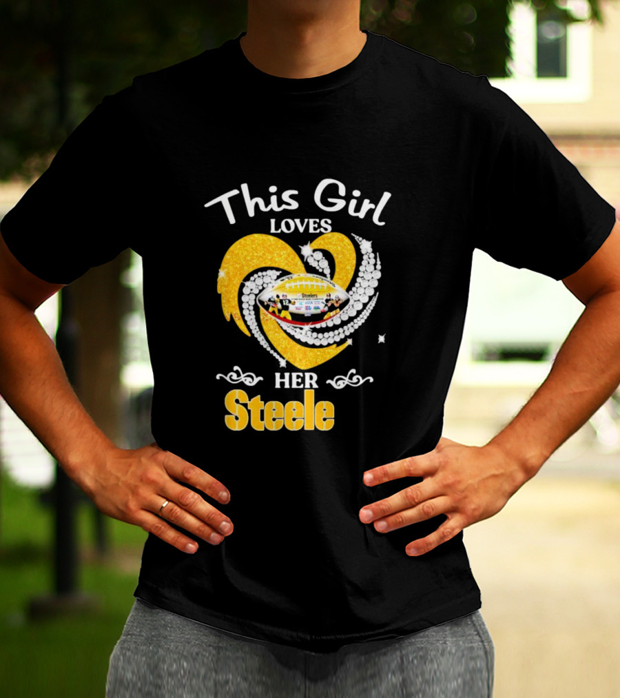 This Girl Loves Her Steelers Heart Football Fan Love T-Shirt