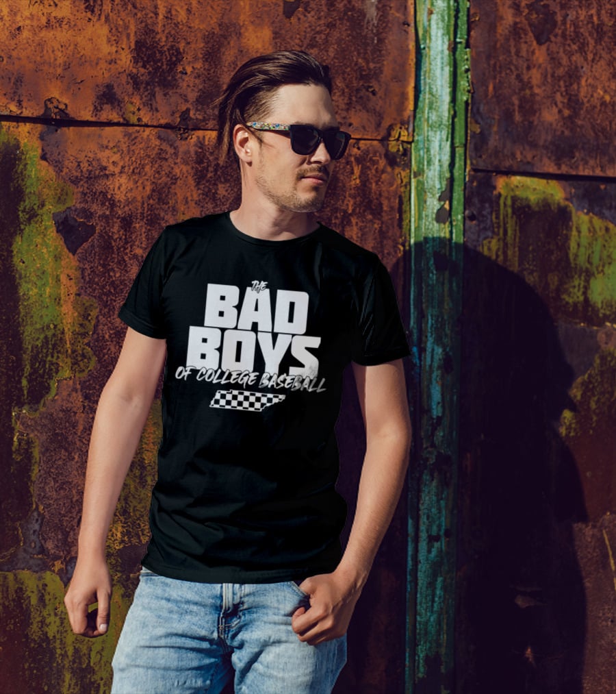 The Bad Boys Of College Baseball Tennessee Checkerboard State T-Shirt