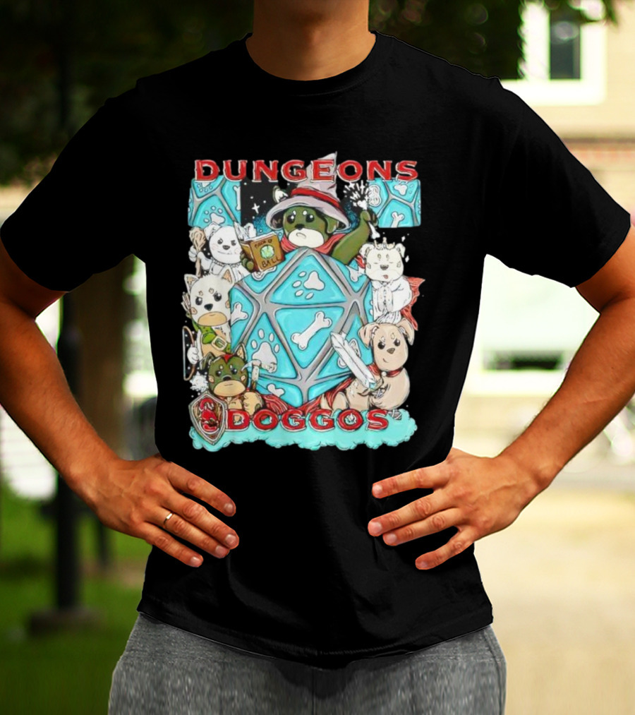 Dungeons Doggos Adventures With Magic Dice And Wizards T-Shirt