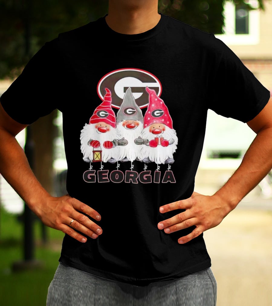 Georgia Bulldogs Christmas Gnome Trio T-Shirt