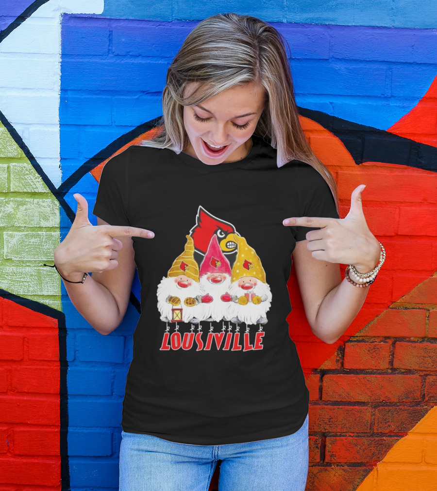 Louisville Cardinals Christmas Gnomies T-Shirt