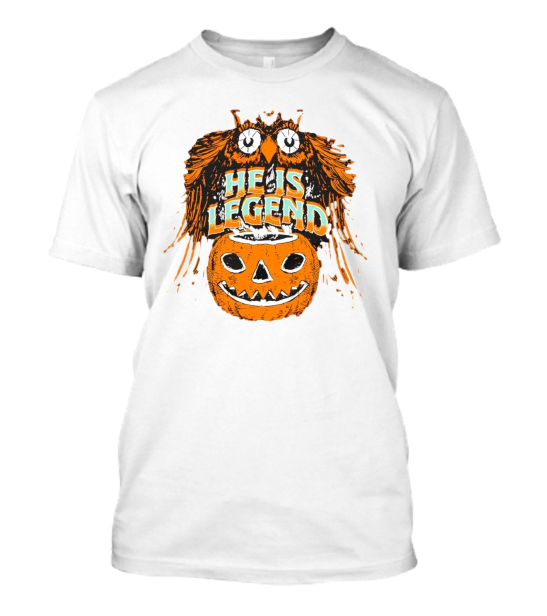 HE IS LEGEND Pumpkin Owl Halloween T-Shirt