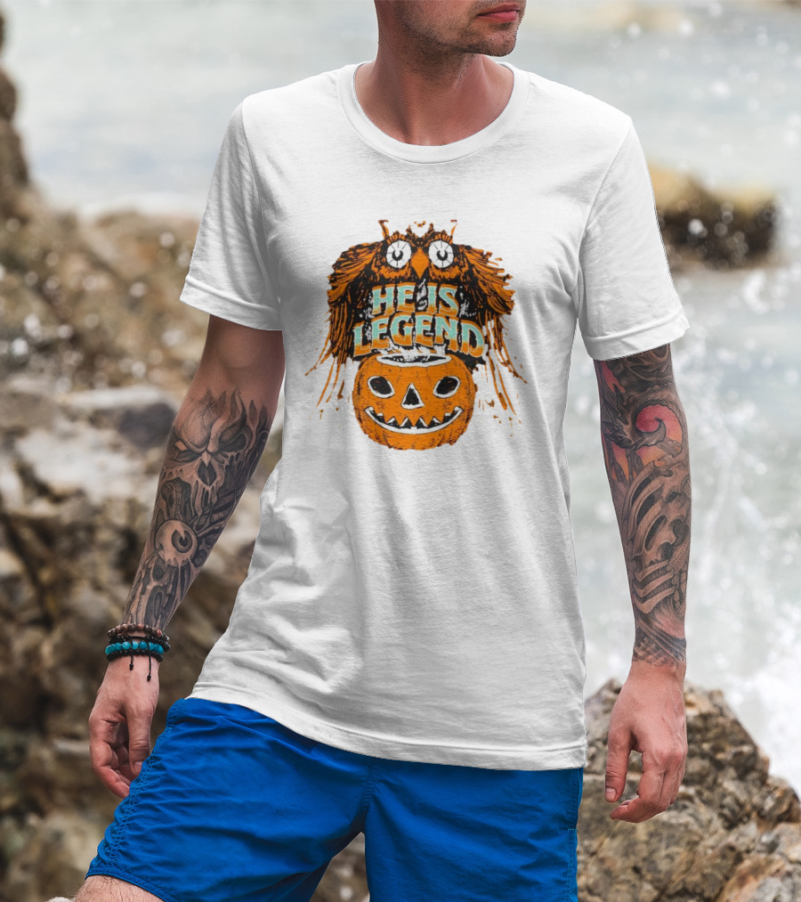 HE IS LEGEND Pumpkin Owl Halloween T-Shirt