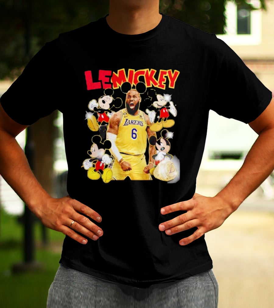 LeMickey LeBron James Lakers With Mickey Characters T-Shirt
