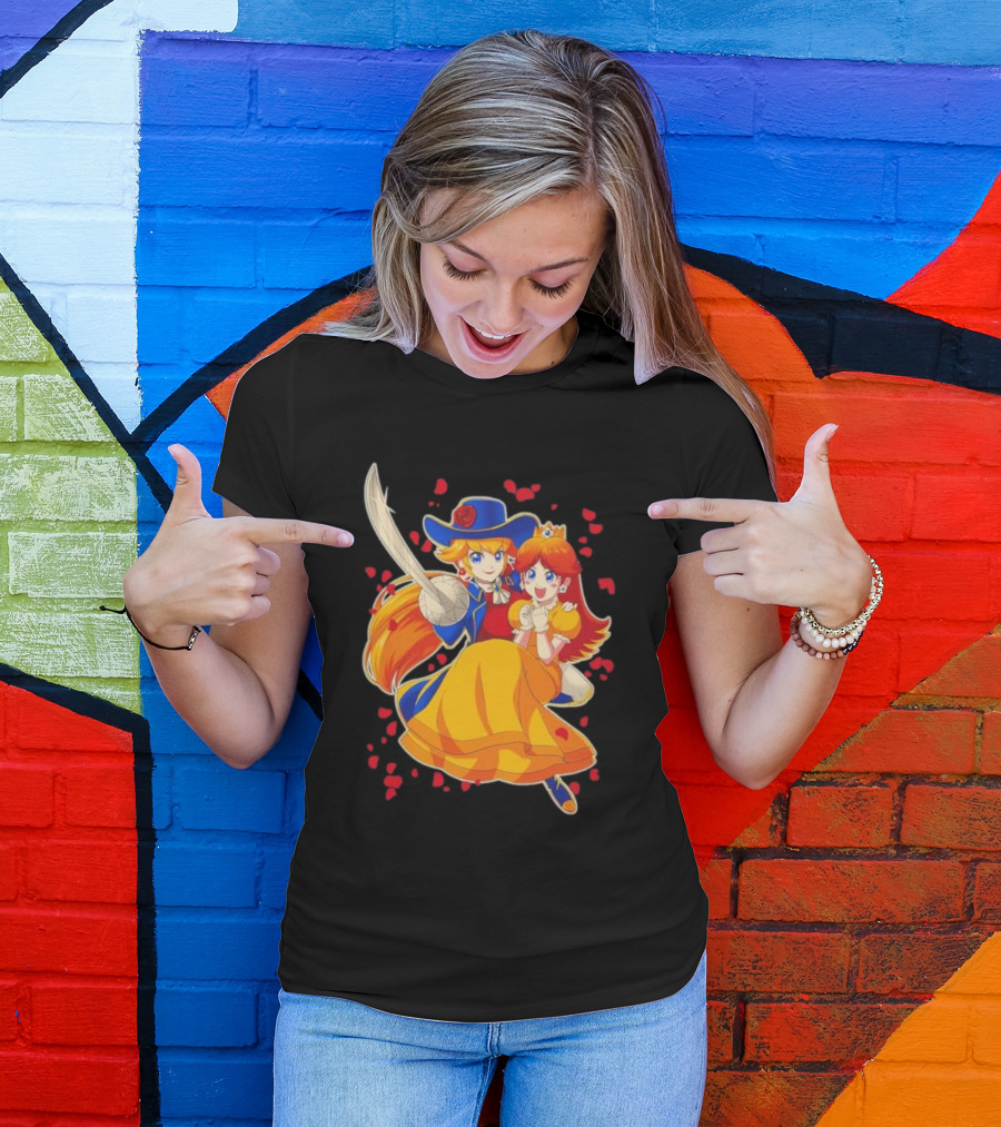 Princess To The Rescue With Heroic Duo And Heart Petals T-Shirt