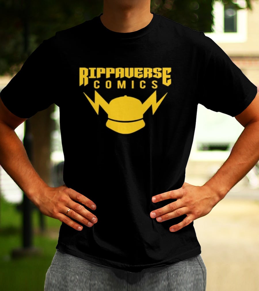 Rippaverse Comics Logo With Yellow Lightning And Cap T-Shirt